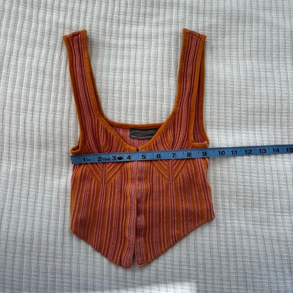 Urban Outfitters Jada Knit Corset Tank Top Burnt Orange Pink Striped Womens XS - Picture 12 of 12